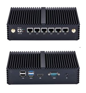 Kettop Best Firewall Hardware Mi7100L6 Core I3-7100U (4Gb Ddr4 Ram 32Gb Ssd Wifi) Aes-Ni Small Business Router, Dual Core Fanless, 6 Gigabit Lan Windows Mini Pc 2.4Ghz